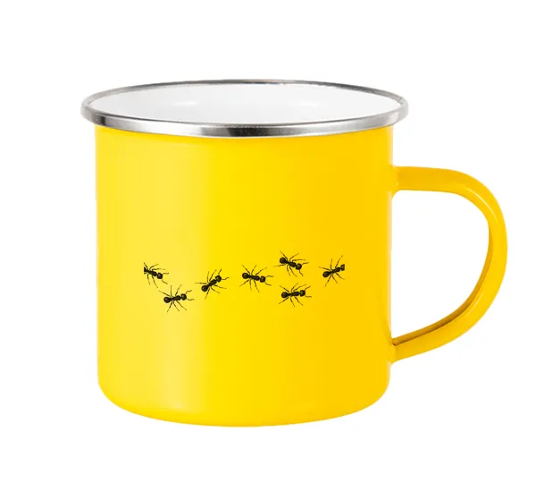 Ants — Yellow Enamel Metallic Cup 360ml