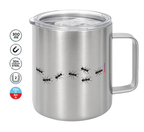 Ants — Double-walled stainless steel mug 300ml with temperature-retaining lid