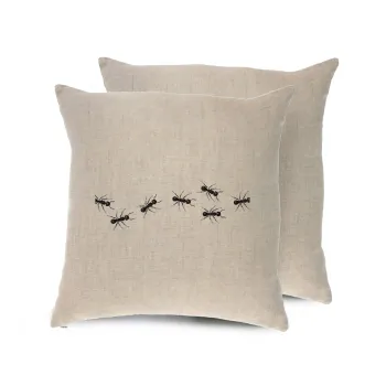 Ants, Μαξιλάρι καναπέ ΛΙΝΟ 40x40cm περιέχεται το  γέμισμα