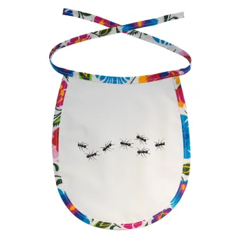 Μυρμήγκια, Σαλιάρα μωρού αλέκιαστη με κορδόνι Χρωματιστή