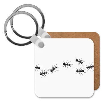 Ants, Μπρελόκ Ξύλινο τετράγωνο MDF