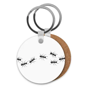 Ants, Μπρελόκ Ξύλινο στρογγυλό MDF Φ5cm