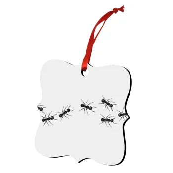 Ants, Christmas ornament polygon wooden 7.5cm