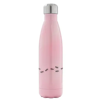 Ants, Metal mug thermos Pink Iridiscent (Stainless steel), double wall, 500ml