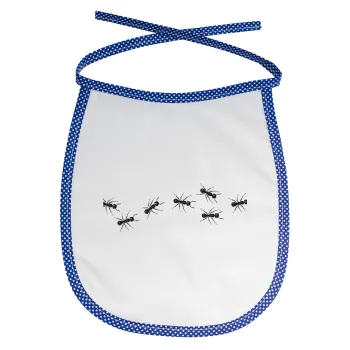 Ants, Σαλιάρα μωρού αλέκιαστη με κορδόνι Μπλε