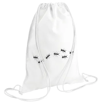 Ants, Backpack pouch GYMBAG white (28x40cm)
