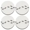 SET of 4 round wooden coasters (9cm)