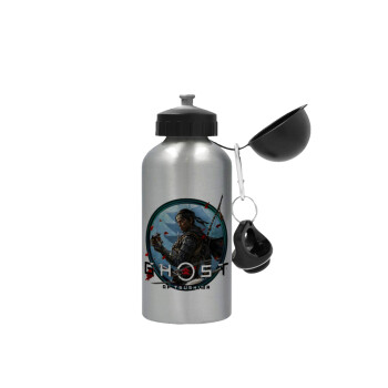 Ghost of Tsushima, Μεταλλικό παγούρι νερού, Ασημένιο, αλουμινίου 500ml