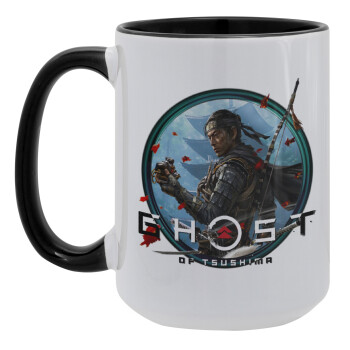 Ghost of Tsushima, Κούπα Mega 15oz, κεραμική Μαύρη, 450ml