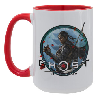 Ghost of Tsushima, Κούπα Mega 15oz, κεραμική Κόκκινη, 450ml
