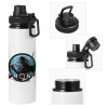Metal water bottle with safety cap, aluminum 850ml