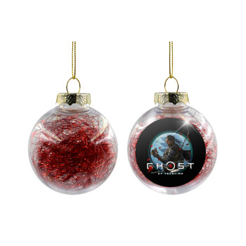 Ghost of Tsushima, Transparent Christmas tree ball ornament with red filling 8cm