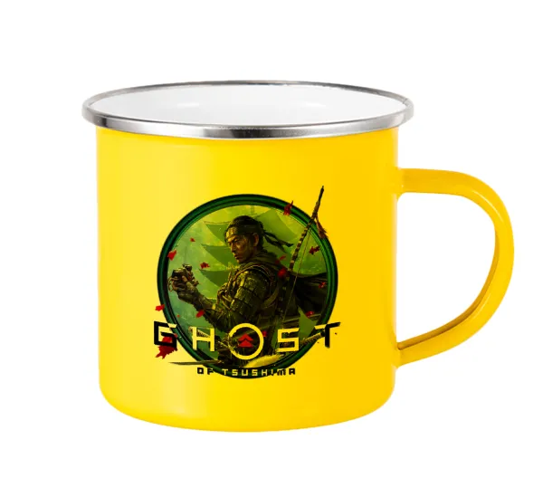 Ghost of Tsushima — Yellow Enamel Metallic Cup 360ml