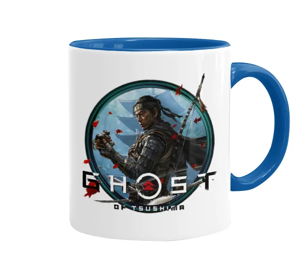 Ghost of Tsushima — Mug colored blue, ceramic, 330ml