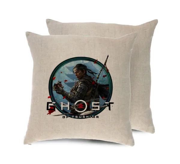 Ghost of Tsushima — Linen sofa cushion, 40x40cm, filling included