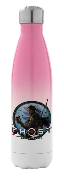 Ghost of Tsushima — Metal mug thermos Pink/White (Stainless steel), double wall, 500ml