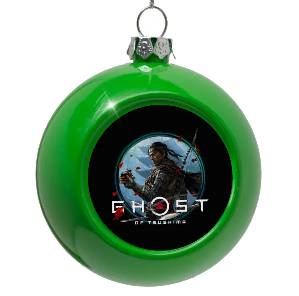 Ghost of Tsushima — Green Christmas tree ornament bauble 8cm