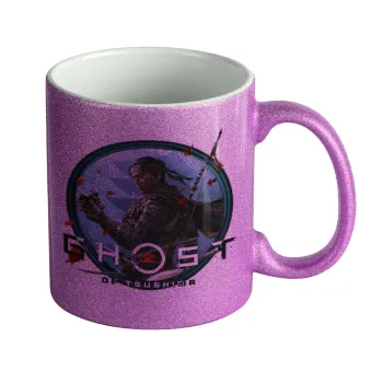 Ghost of Tsushima, Κούπα Μωβ Glitter που γυαλίζει, κεραμική, 330ml