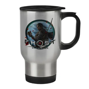 Ghost of Tsushima, Stainless steel travel mug with lid, double wall 450ml