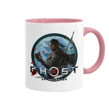 Ghost of Tsushima, Mug colored pink, ceramic, 330ml