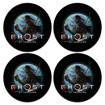 Ghost of Tsushima, SET of 4 round wooden coasters (9cm)