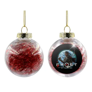 Ghost of Tsushima, Transparent Christmas tree ball ornament with red filling 8cm