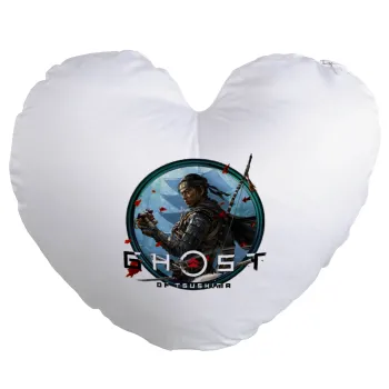 Ghost of Tsushima, Μαξιλάρι καναπέ καρδιά 40x40cm περιέχεται το  γέμισμα