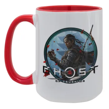 Ghost of Tsushima, Κούπα Mega 15oz, κεραμική Κόκκινη, 450ml