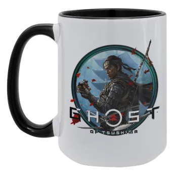 Ghost of Tsushima, Κούπα Mega 15oz, κεραμική Μαύρη, 450ml