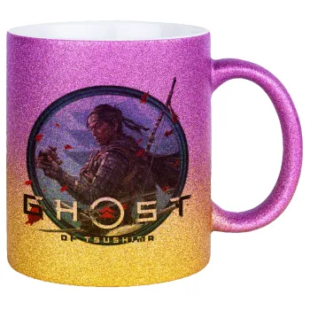 Ghost of Tsushima, Κούπα Χρυσή/Ροζ Glitter, κεραμική, 330ml