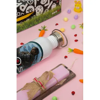 Ghost of Tsushima, Πασχαλινή Λαμπάδα με παγούρι μεταλλικό (620ml, stainless steel) & κερί αρωματικό πλακέ (30cm) (ΡΟΖ)