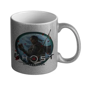 Ghost of Tsushima, Κούπα Ασημένια Glitter που γυαλίζει, κεραμική, 330ml