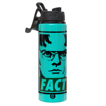 Dunder Mifflin FACT, Metallic water bottle with safety lid, 850ml aluminum