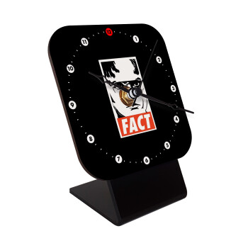 Dunder Mifflin FACT, Quartz Wooden table clock with hands (10cm)