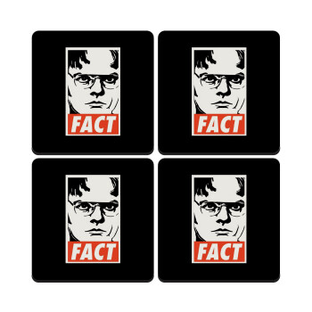 Dunder Mifflin FACT, ΣΕΤ 4 Σουβέρ ξύλινα τετράγωνα (9cm)