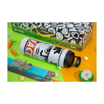 Dunder Mifflin FACT, Easter candle,Travel Tumbler 2 Lids, with metal straw & cleaning brush & aromatic flat candle (30cm) (BLUE)