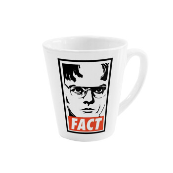 Dunder Mifflin FACT, Κούπα κωνική Latte Λευκή, κεραμική, 300ml