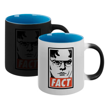 Dunder Mifflin FACT, Κούπα Μαγική εσωτερικό μπλε, κεραμική 330ml που αλλάζει χρώμα με το ζεστό ρόφημα