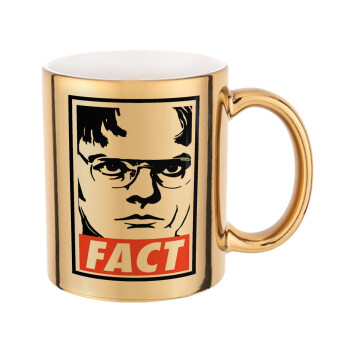 Dunder Mifflin FACT, Mug ceramic, gold mirror, 330ml