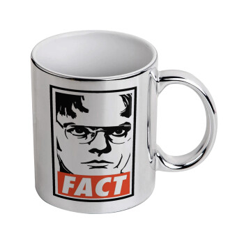 Dunder Mifflin FACT, Mug ceramic, silver mirror, 330ml
