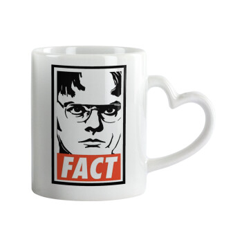 Dunder Mifflin FACT, Mug heart handle, ceramic, 330ml