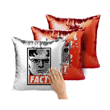 Dunder Mifflin FACT, Μαξιλάρι καναπέ Μαγικό Κόκκινο με πούλιες 40x40cm περιέχεται το γέμισμα