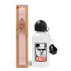 Easter Set, metallic aluminum bottle (500ml) & aromatic flat Easter candle (30cm) (PINK)