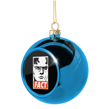 Dunder Mifflin FACT, Blue Christmas tree ball ornament 8cm