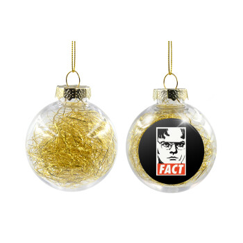 Dunder Mifflin FACT, Χριστουγεννιάτικη μπάλα δένδρου διάφανη με χρυσό γέμισμα 8cm