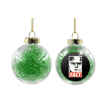 Dunder Mifflin FACT, Χριστουγεννιάτικη μπάλα δένδρου διάφανη με πράσινο γέμισμα 8cm