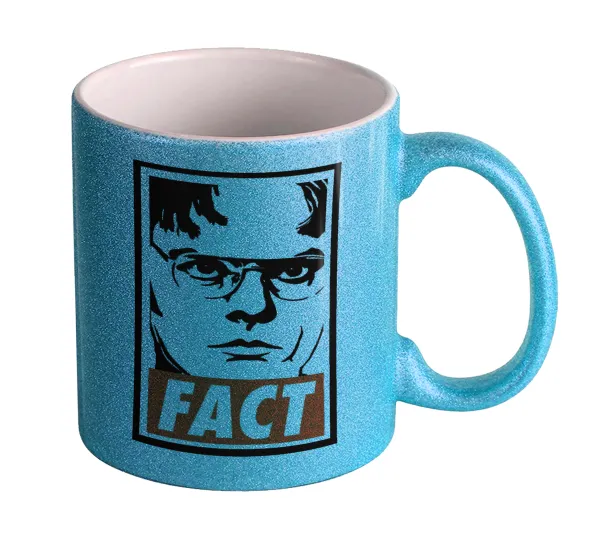 Dunder Mifflin FACT — Κούπα Σιέλ Glitter που γυαλίζει, κεραμική, 330ml