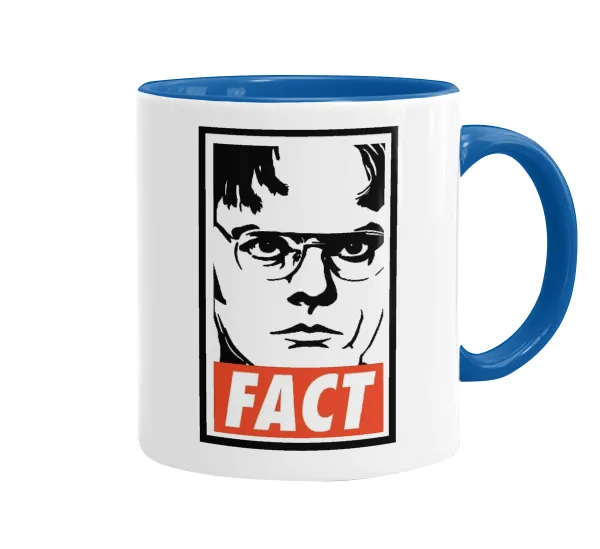 Dunder Mifflin FACT — Mug colored blue, ceramic, 330ml