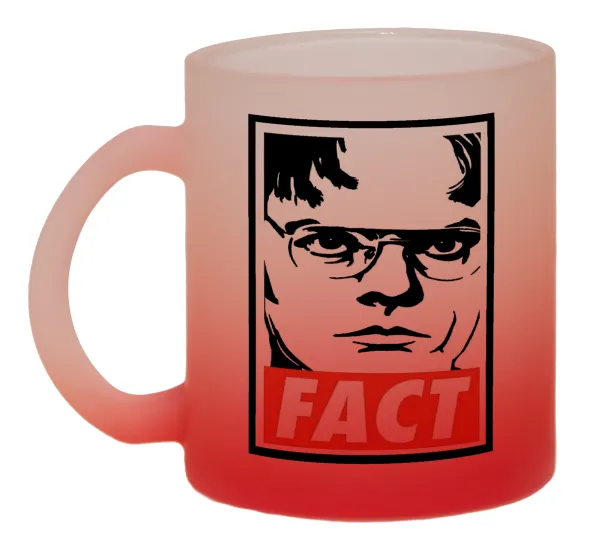 Dunder Mifflin FACT — Two-tone glass mug with matte red base, 330ml