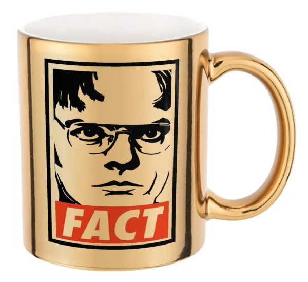 Dunder Mifflin FACT — Mug ceramic, gold mirror, 330ml